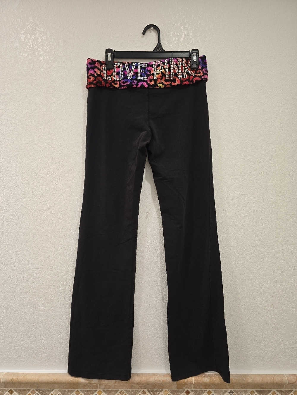 Victoria's Secret PINK Bling Vintage Foldover Flare Pants Y2K L